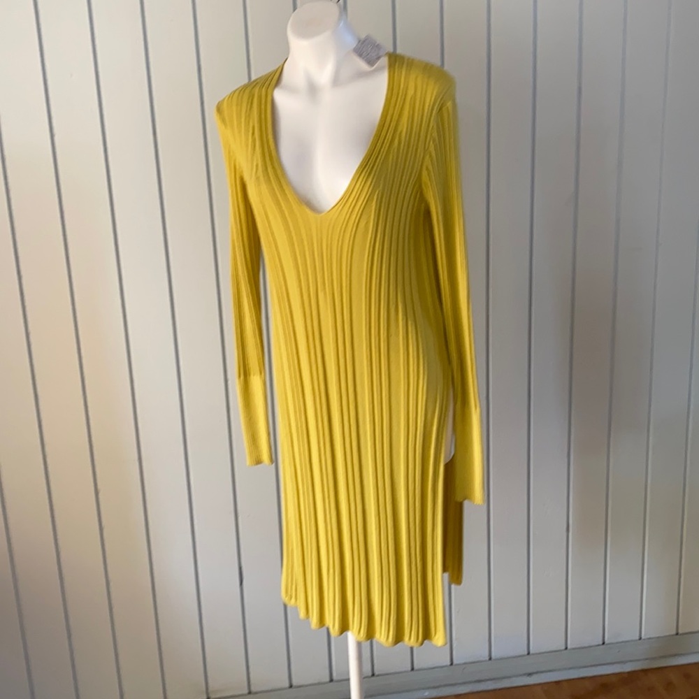 Free People Chartreuse Tunic Sweater